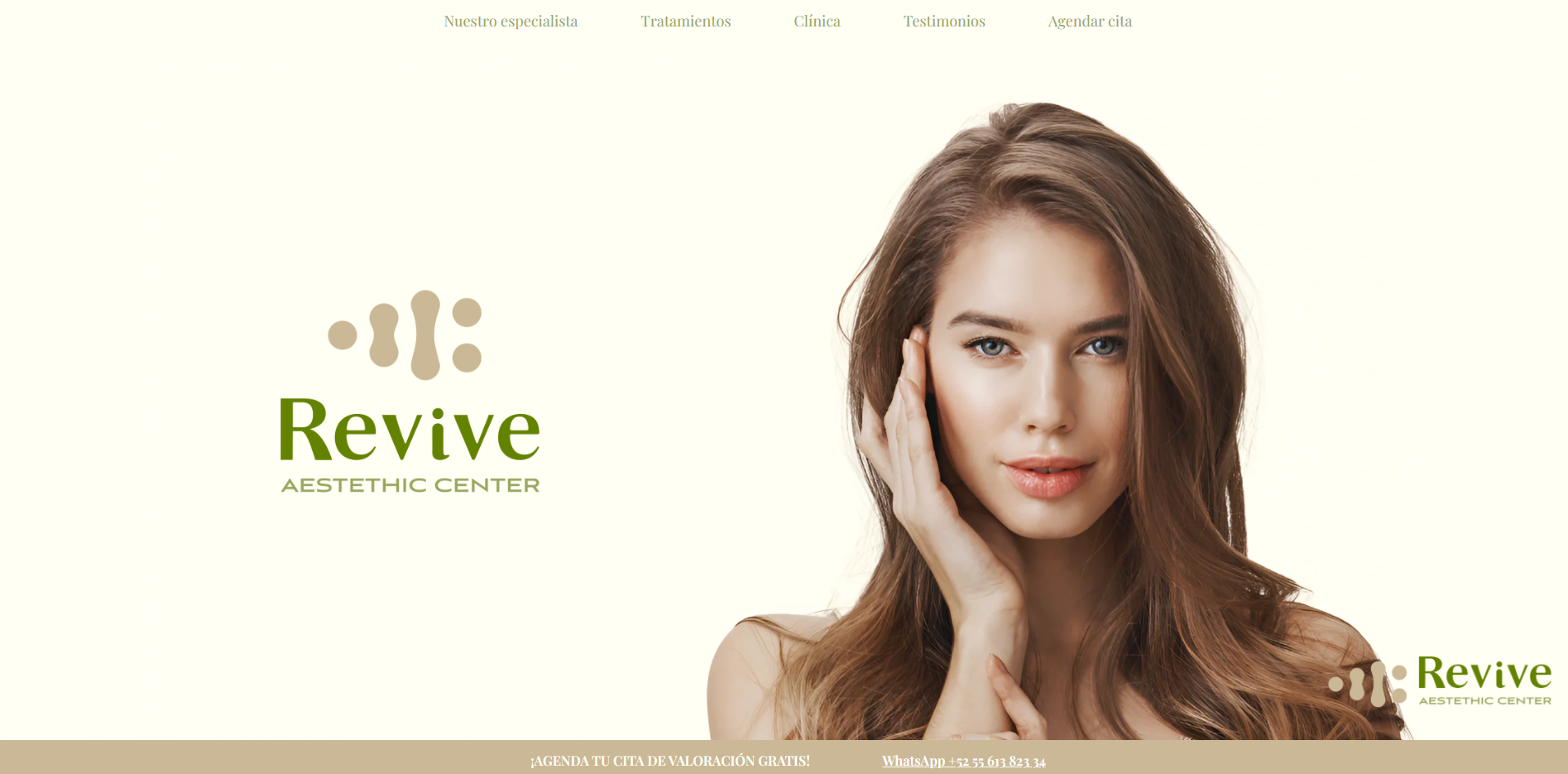Revive Aesthetic Center — captura de pantalla del sitio